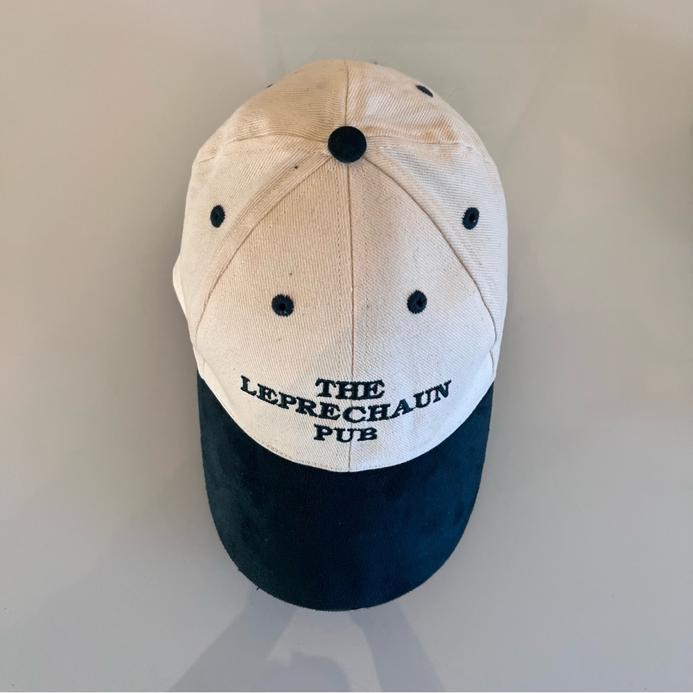 HAT | Green & Cream Cotton & Suede Cap Adjustable Baseball Hat - Picture 4 of 9